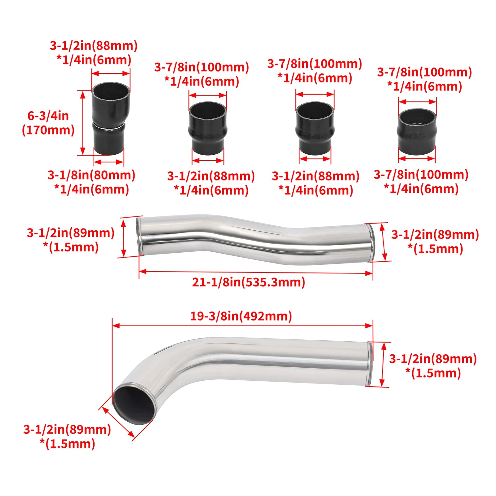 Intercooler Pipe & Boot Kit for Dodge Ram 2500 3500 (2007.5–2009) 6.7L Cummins