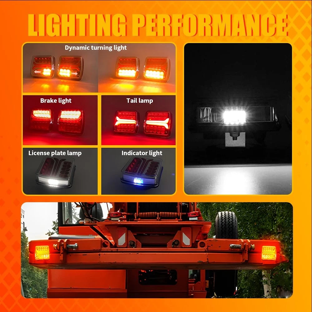 2 Magnetic LED Tail Lights for Tow Towing Trailer (Wireless USB Battery Operated)