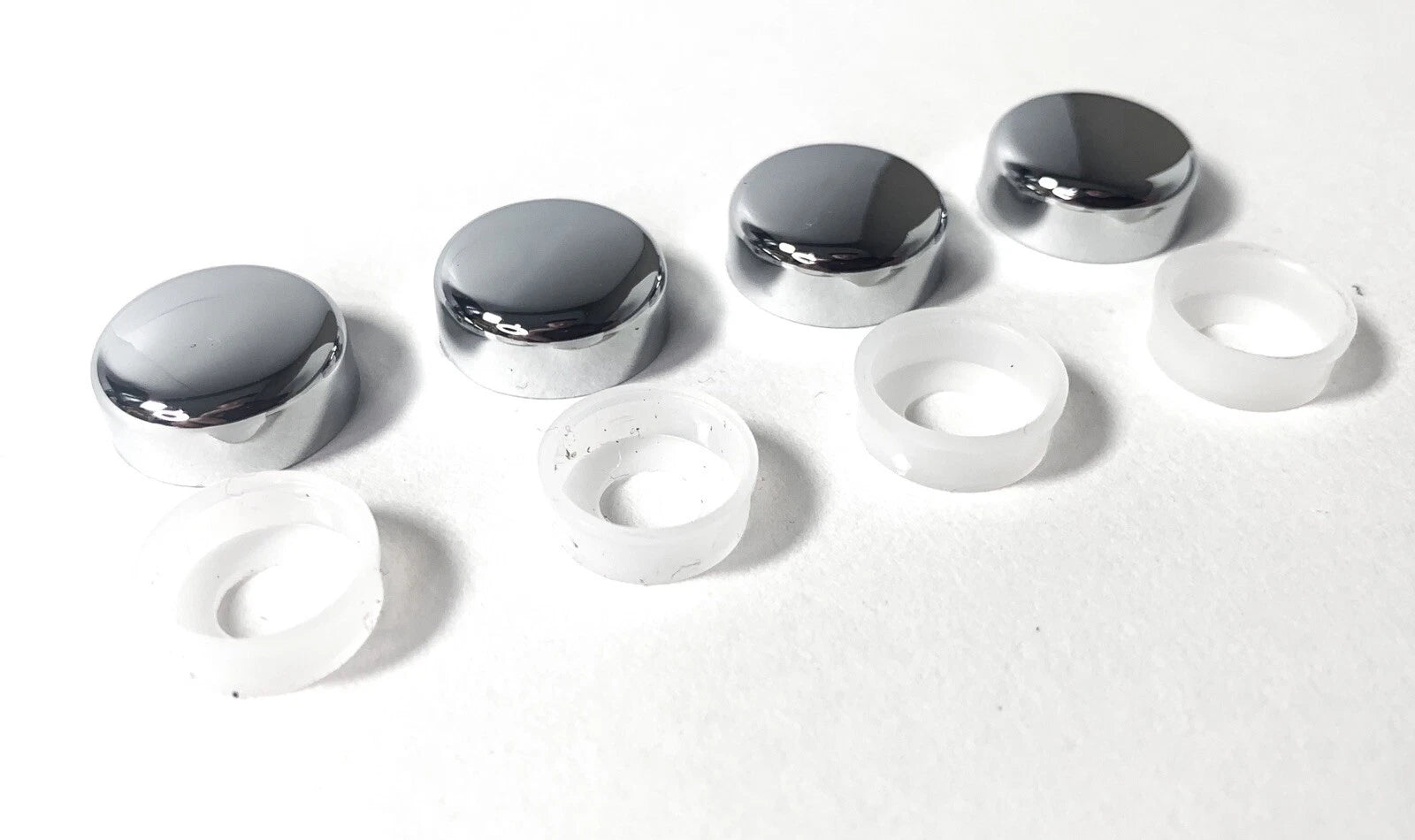 Chrome License Plate Frame Screw Caps Covers for Universal Fit (All Years)