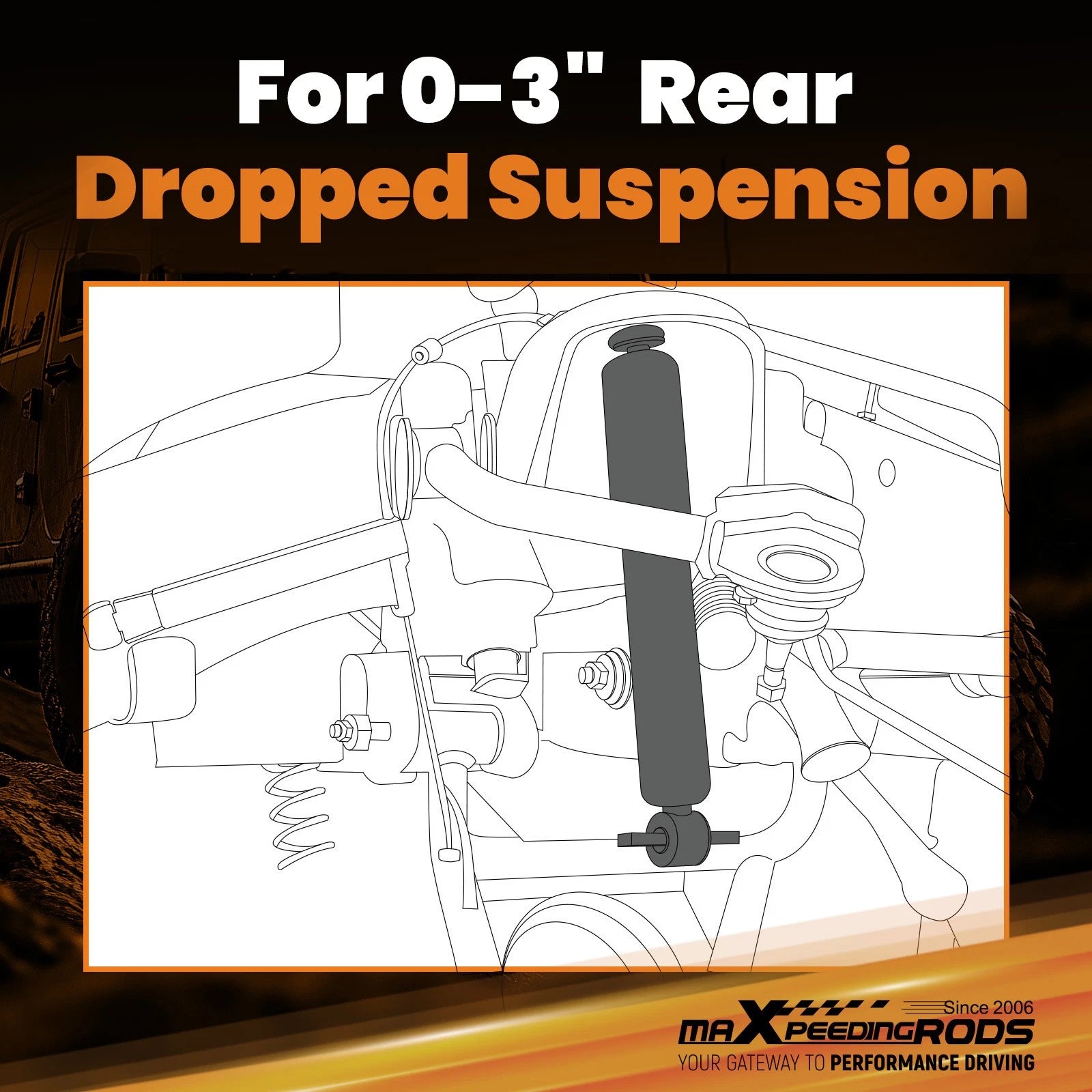 Rear Drop Shock Set for Chevrolet S10 GMC Sonoma RWD (1982–2004)