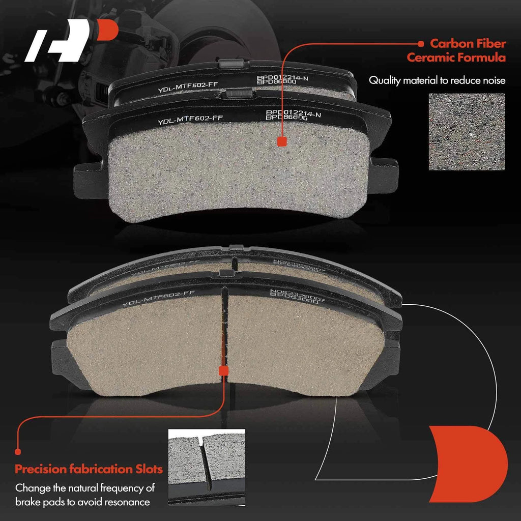 Set of 4 Disc Brake Rotors & Ceramic Pads for Mitsubishi Lancer