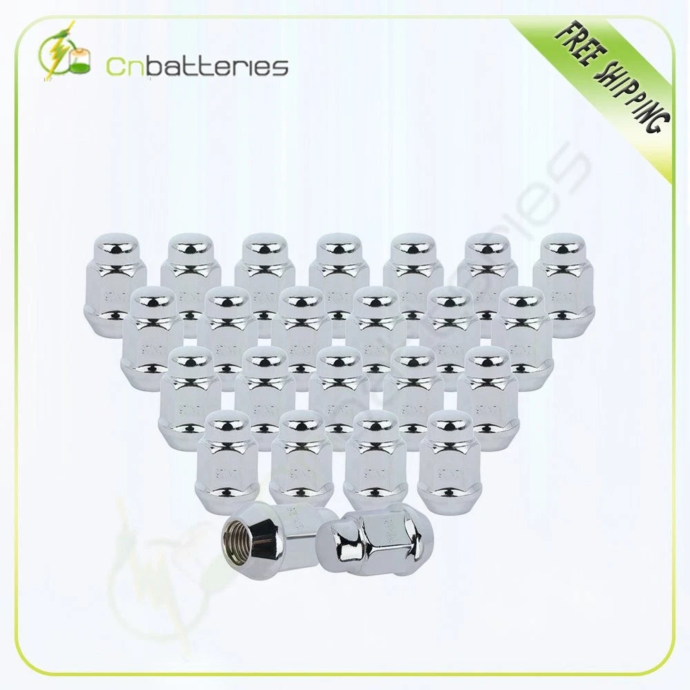 24 Chrome M12x1.25 19mm Hex Bulge Lug Nuts for Infiniti Nissan (Fits Various)