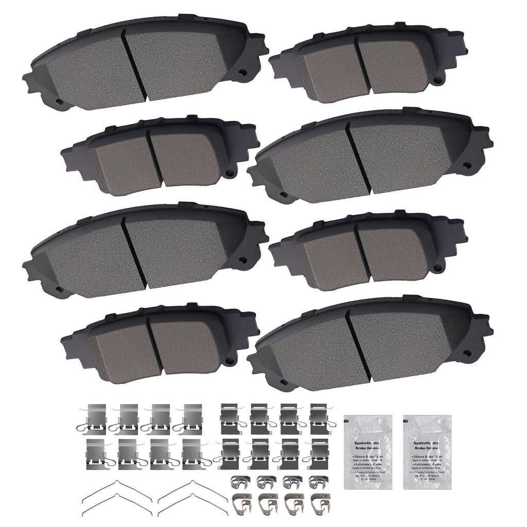 Front & Rear Ceramic Brake Pads Kit for Lexus RX350 RX450h (2010–2015) w/Hardware