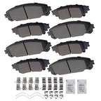 Front & Rear Ceramic Brake Pads Kit for Lexus RX350 RX450h (2010–2015) w/Hardware