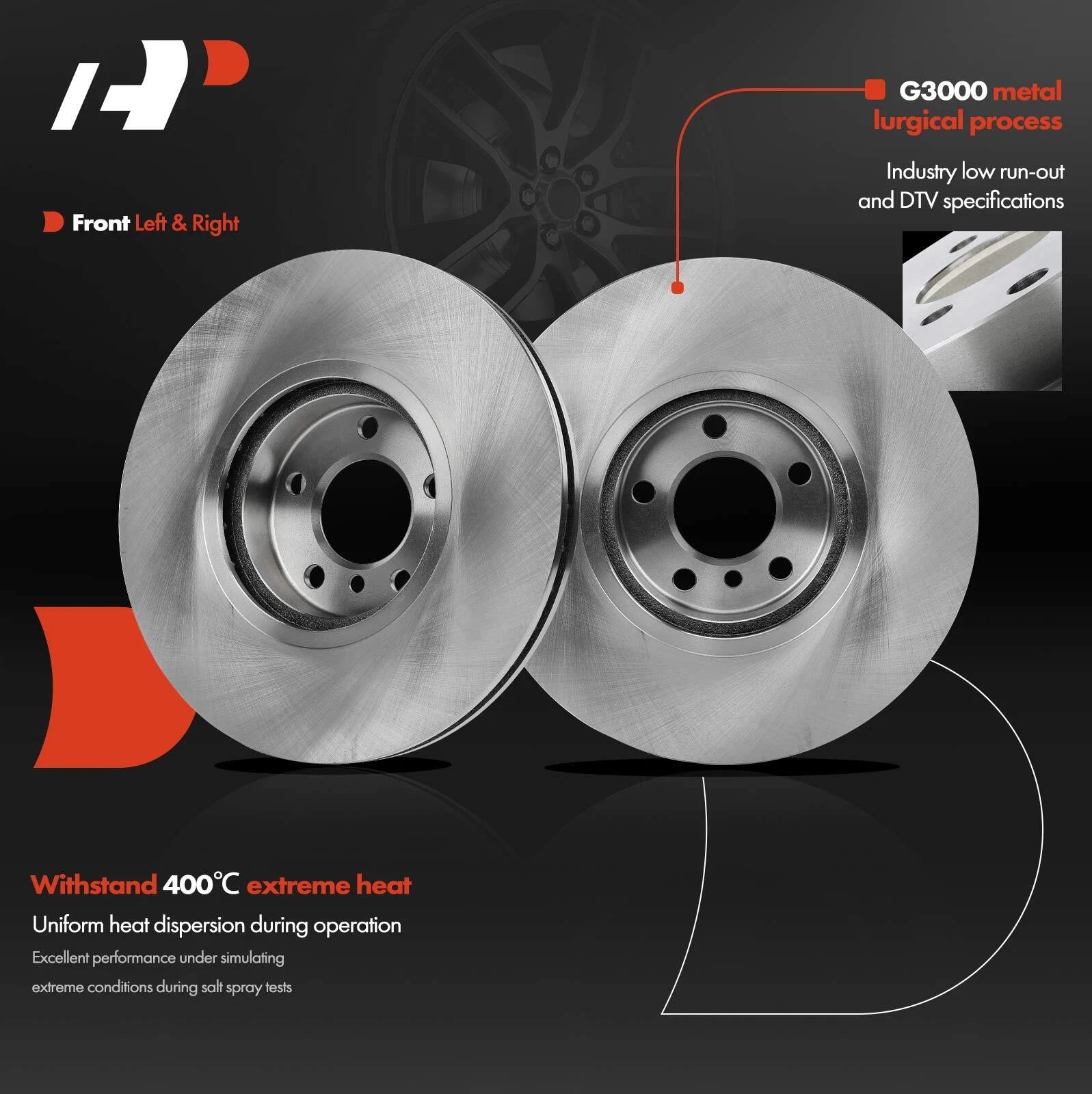 Set of 4 Front Disc Brake Rotors & Ceramic Pads for BMW X5 X6 (2007–2018)