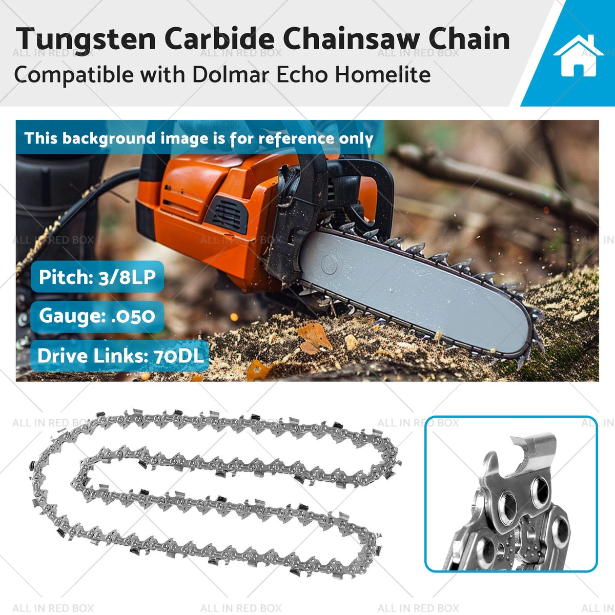 20" Chainsaw Chain Blade for Dolmar Echo Homelite Ryobi 40V (RY4051)