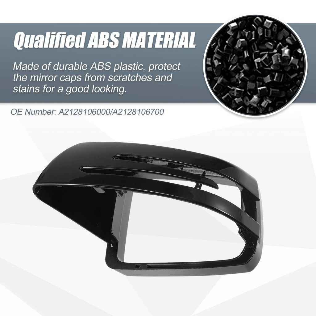 Pair Rearview Mirror Cover Cap Gloss Black for Mercedes Benz A Class B Class (2013–2020)