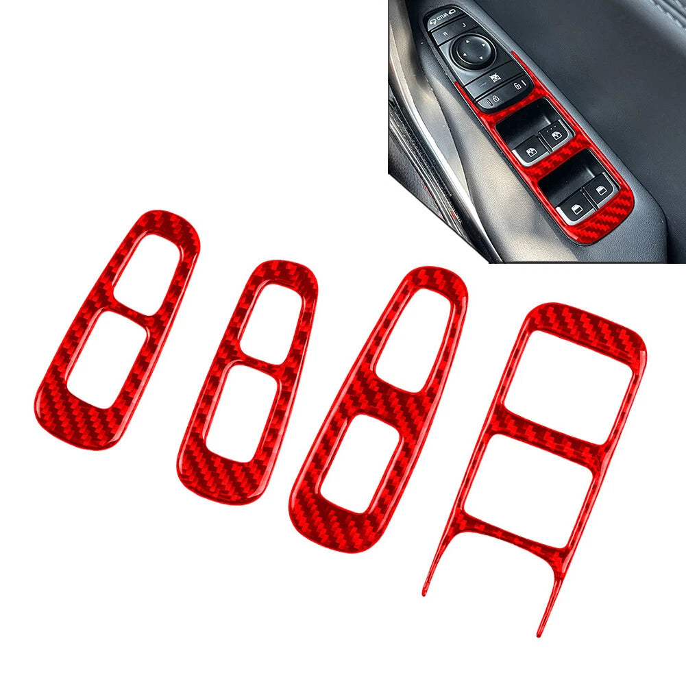 4X Window Lift Switch Button Panel Cover Trim for Kia Stinger (2018–2023)