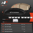 Set of 4 Rear Ceramic Brake Pads for Ford F-250 F-350 Super Duty (2013–2022)