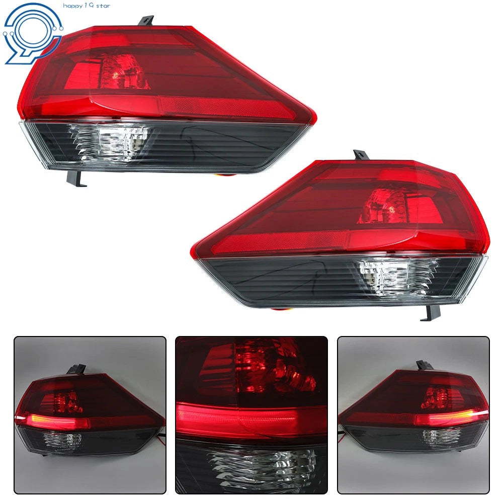 Pair of Red Lens Tail Lights for Nissan Rogue (2017-2019)