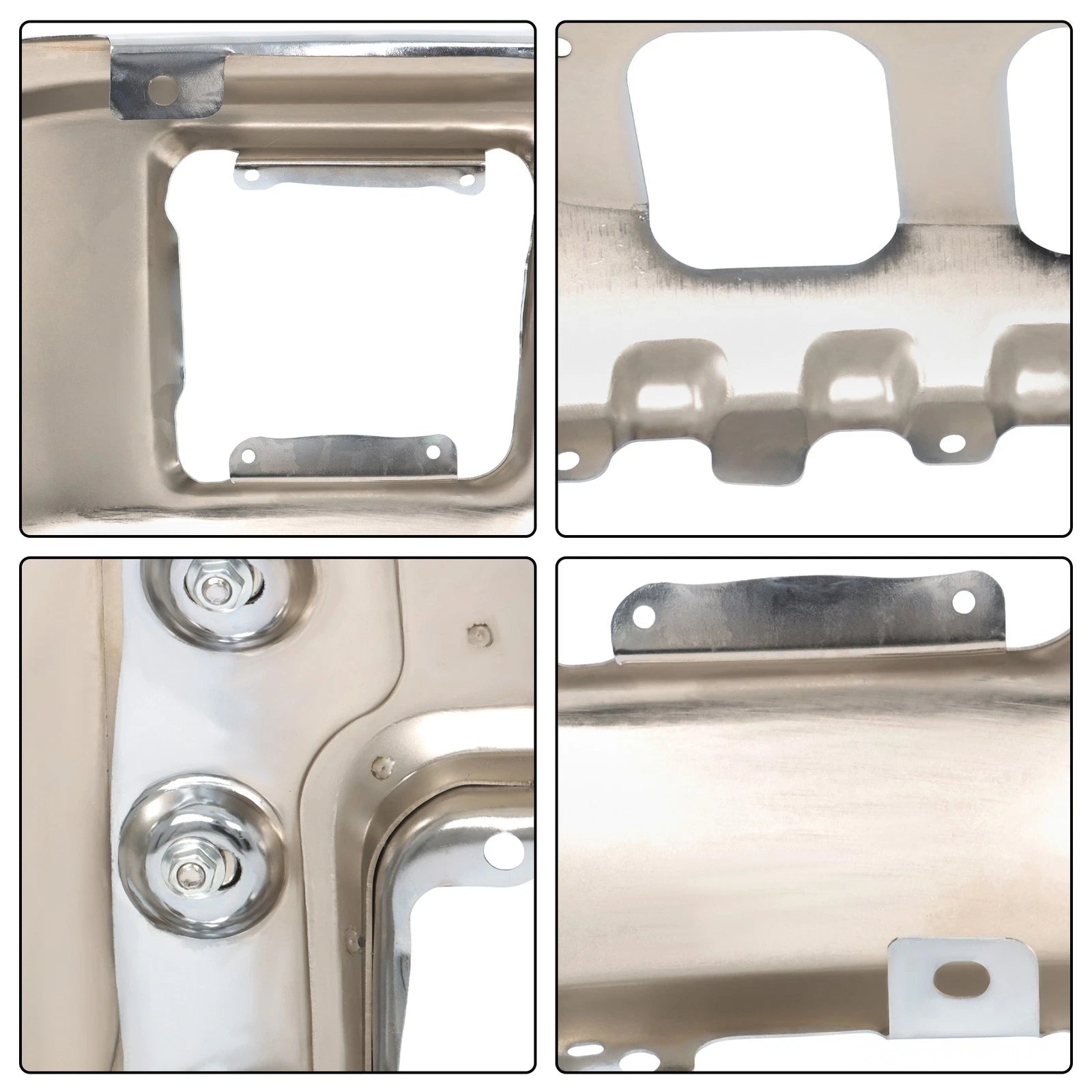 Split Steel Front Bumper with Fog Light Hole Chrome for GMC Sierra 1500 (2014–2015)