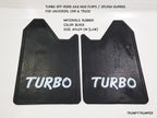 Turbo 4x4 Off-Road Mud Flaps Splash Guards for Universal Car Truck Black Rubber