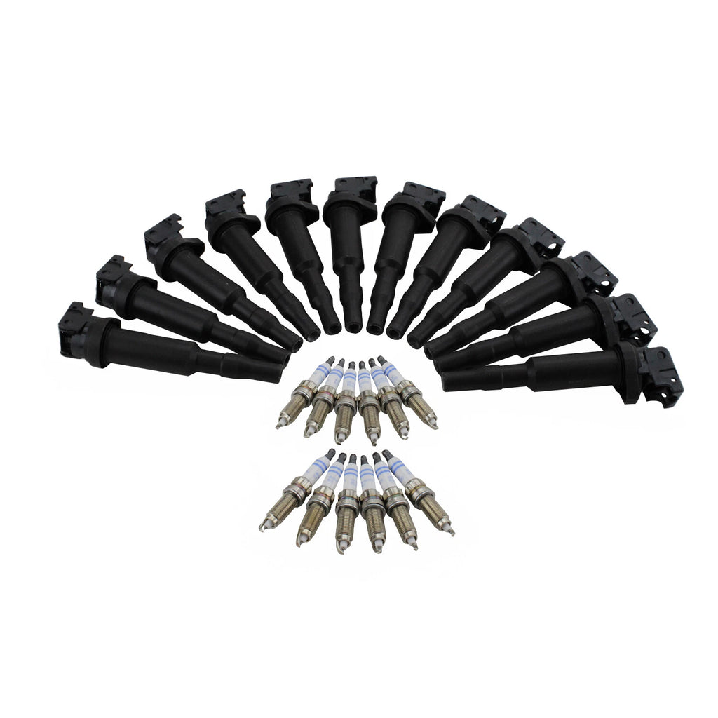 Set of 12 Ignition Coils & Spark Plugs for BMW 760Li (F02, 2004–2015)