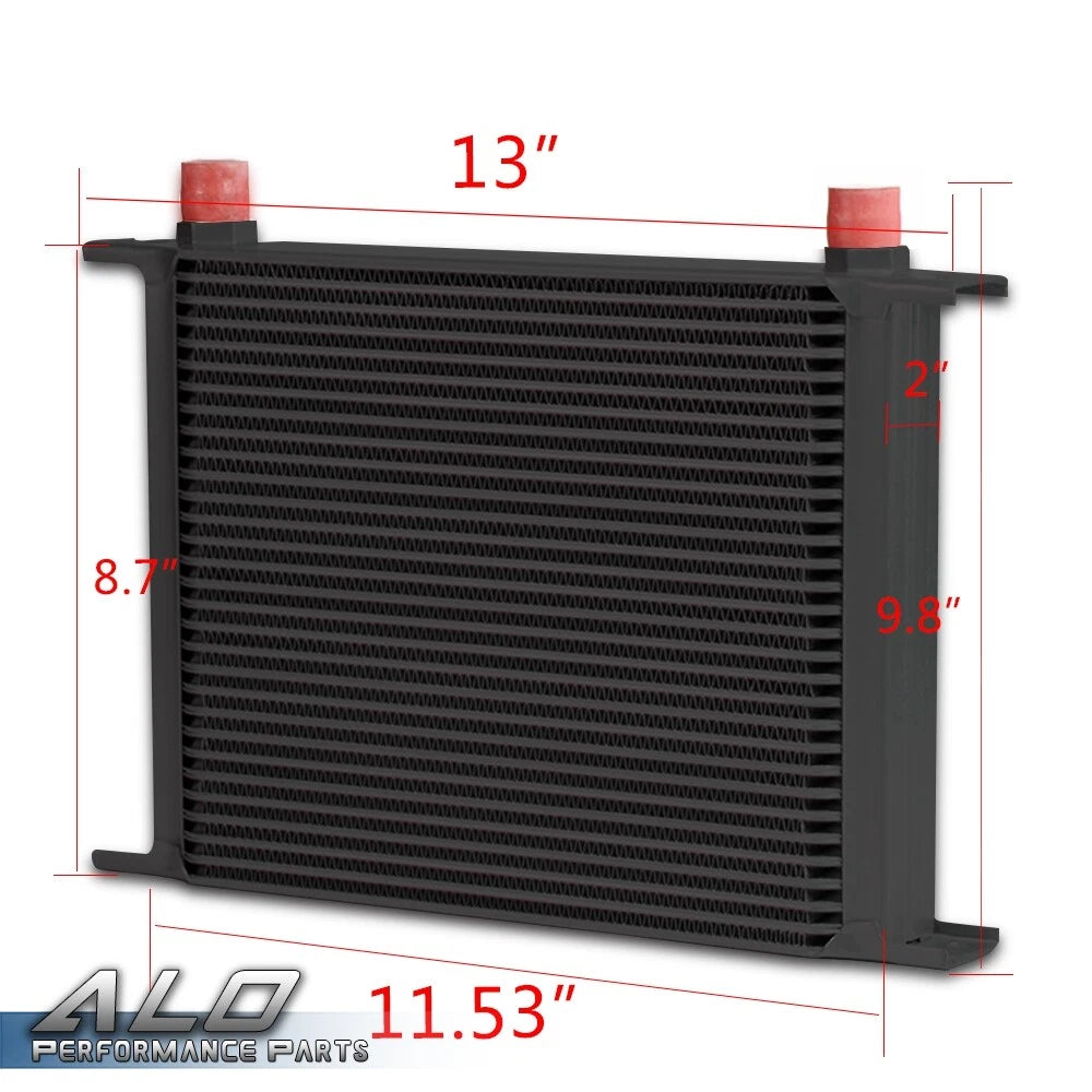 30 Row 10AN Aluminum Engine Oil Cooler Kit with 7" Cooling Fan