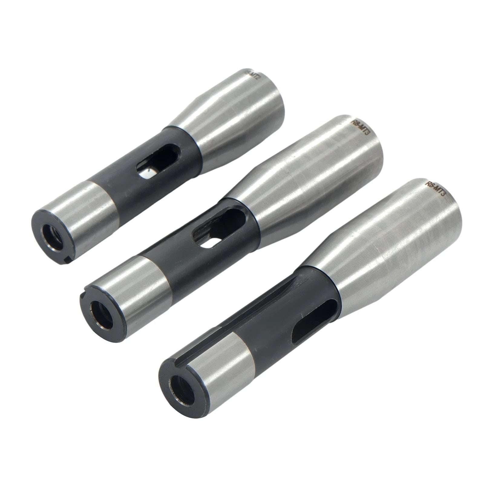 3Pcs R8 Shank Sleeve Set for Bridgeport MT1 MT2 MT3