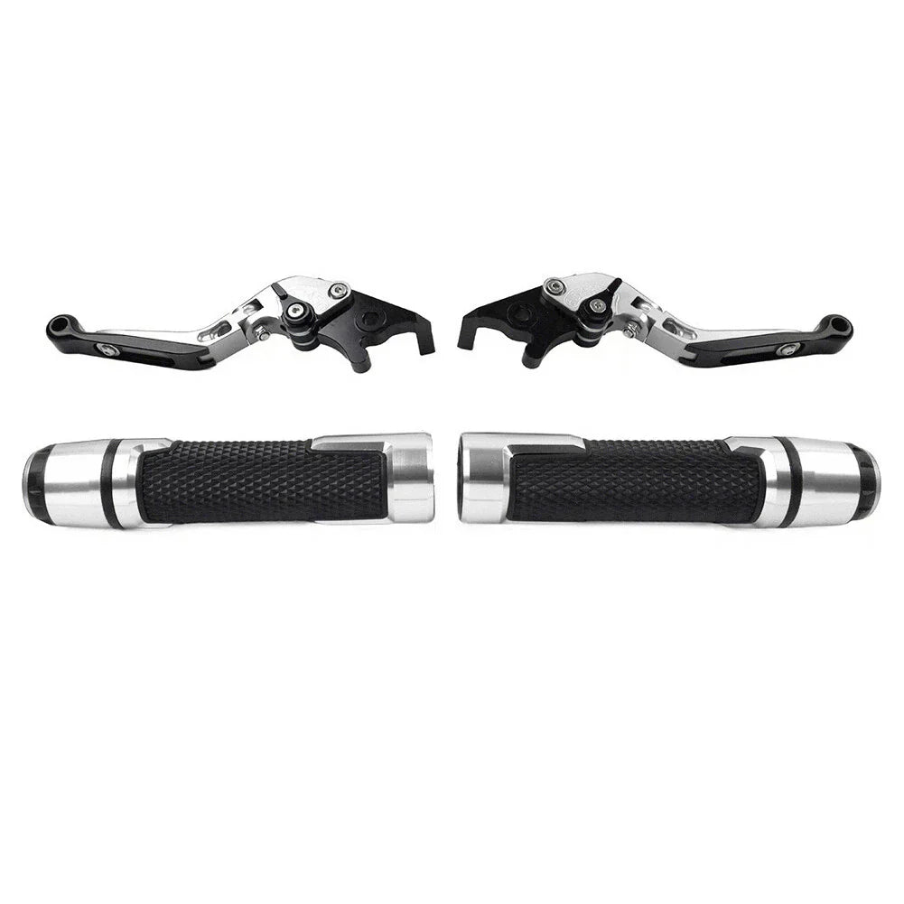 Silver Brake Clutch Lever Handlebar Grip Set for Yamaha XSR900 (2016-2023)