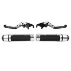 Silver Brake Clutch Lever Handlebar Grip Set for Yamaha XSR900 (2016-2023)