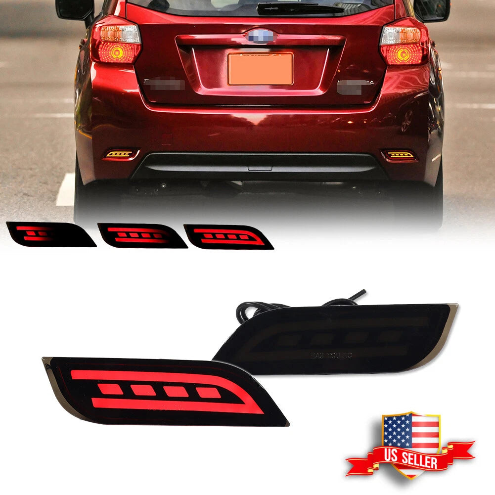 2X Smoked Red LED Rear Bumper Fog Brake Tail Lights for Subaru Ascent (2019–2023)