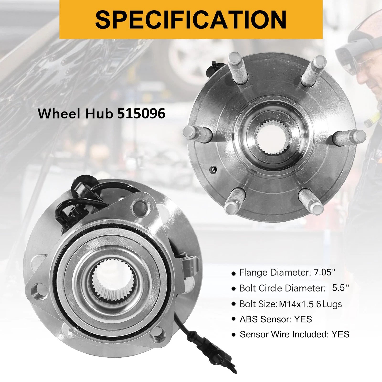 Pair Front Wheel Hubs & Bearing Assembly for GMC Yukon XL 1500 (2007–2014)