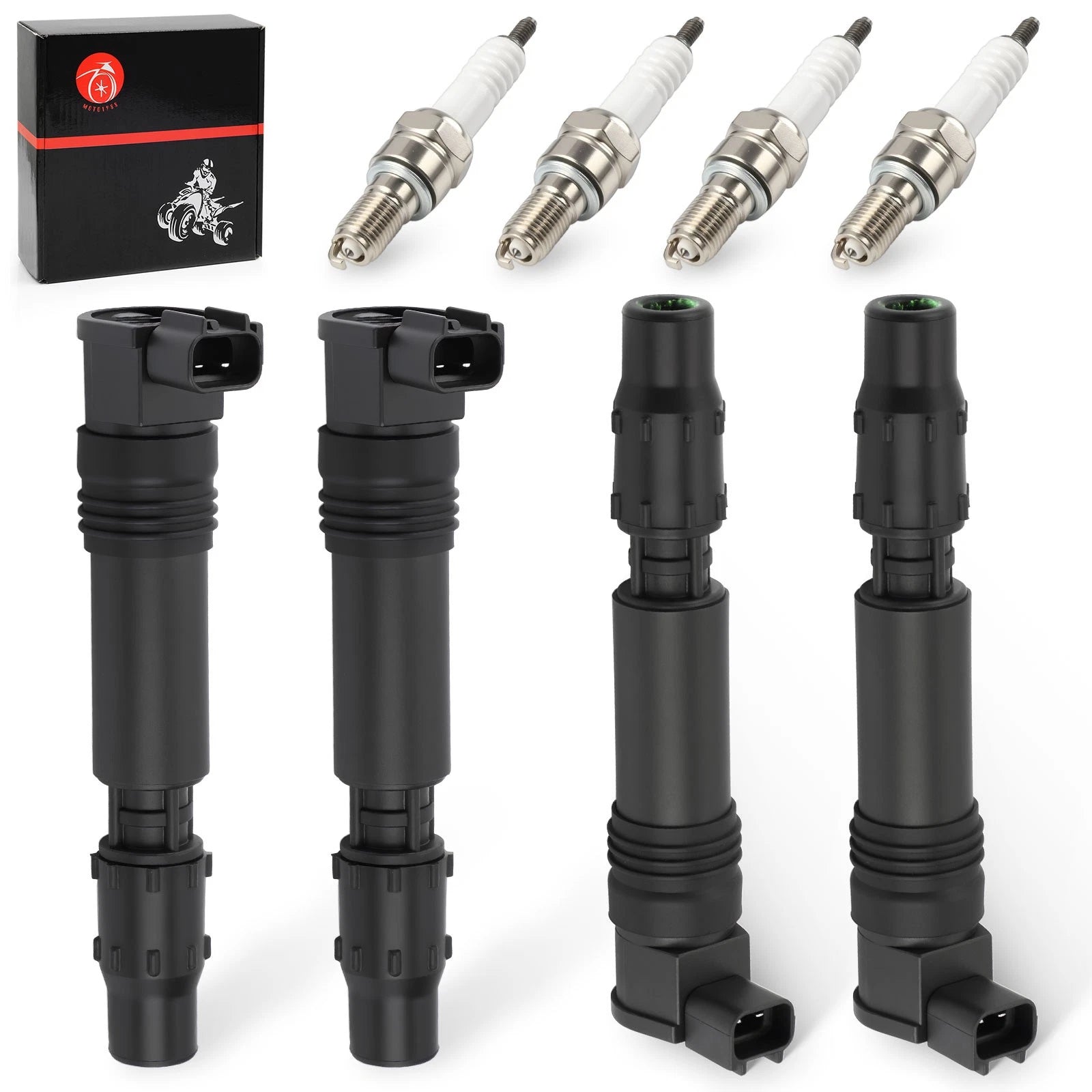 Set of 4 Ignition Coils & Iridium Spark Plugs for Honda CBR600F4i (2002–2006) CBR954RR (2002–2003)