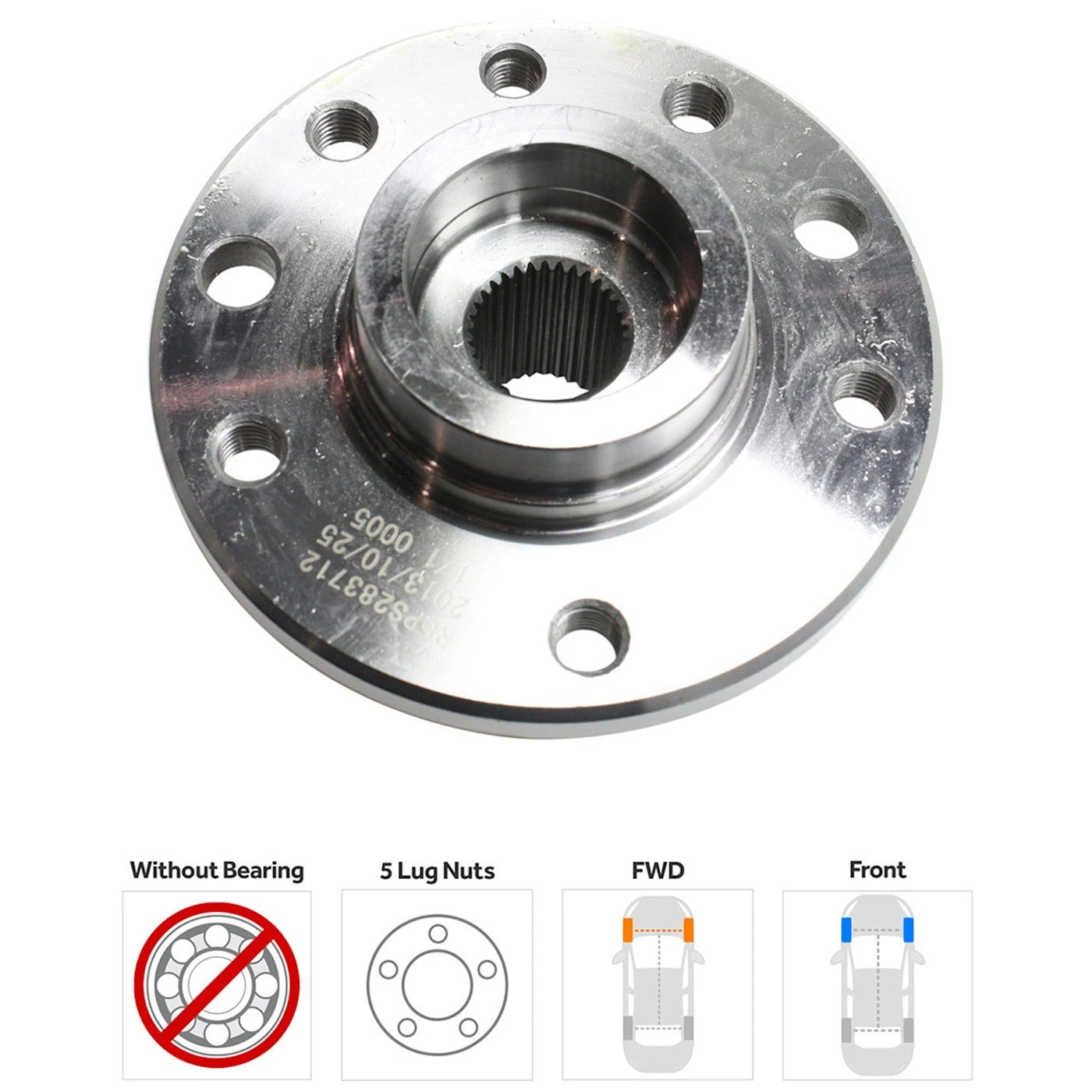 Set of 2 Wheel Hubs for Saturn L200 (2001–2003) Front Driver and Passenger Side