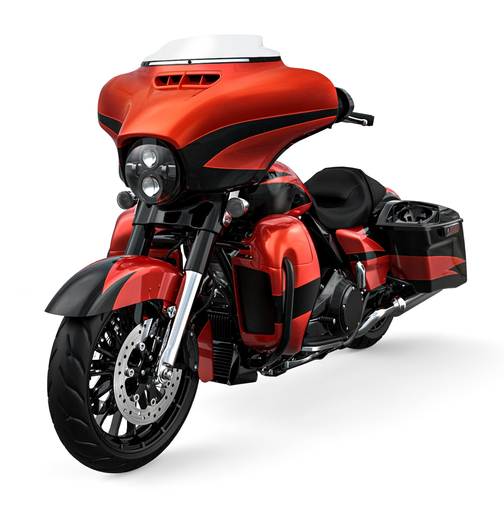 Fairing Body Work for Harley Street Glide (2017) Sunburst Orange Starfire Black
