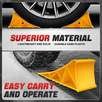 Set of 2 Yellow Stackable Triangular Wheel Chocks 8000lbs Capacity