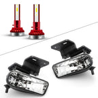 Clear Lens White LED Fog Light with Bracket for Chevy 1500 2500 3500 (2015-2020)