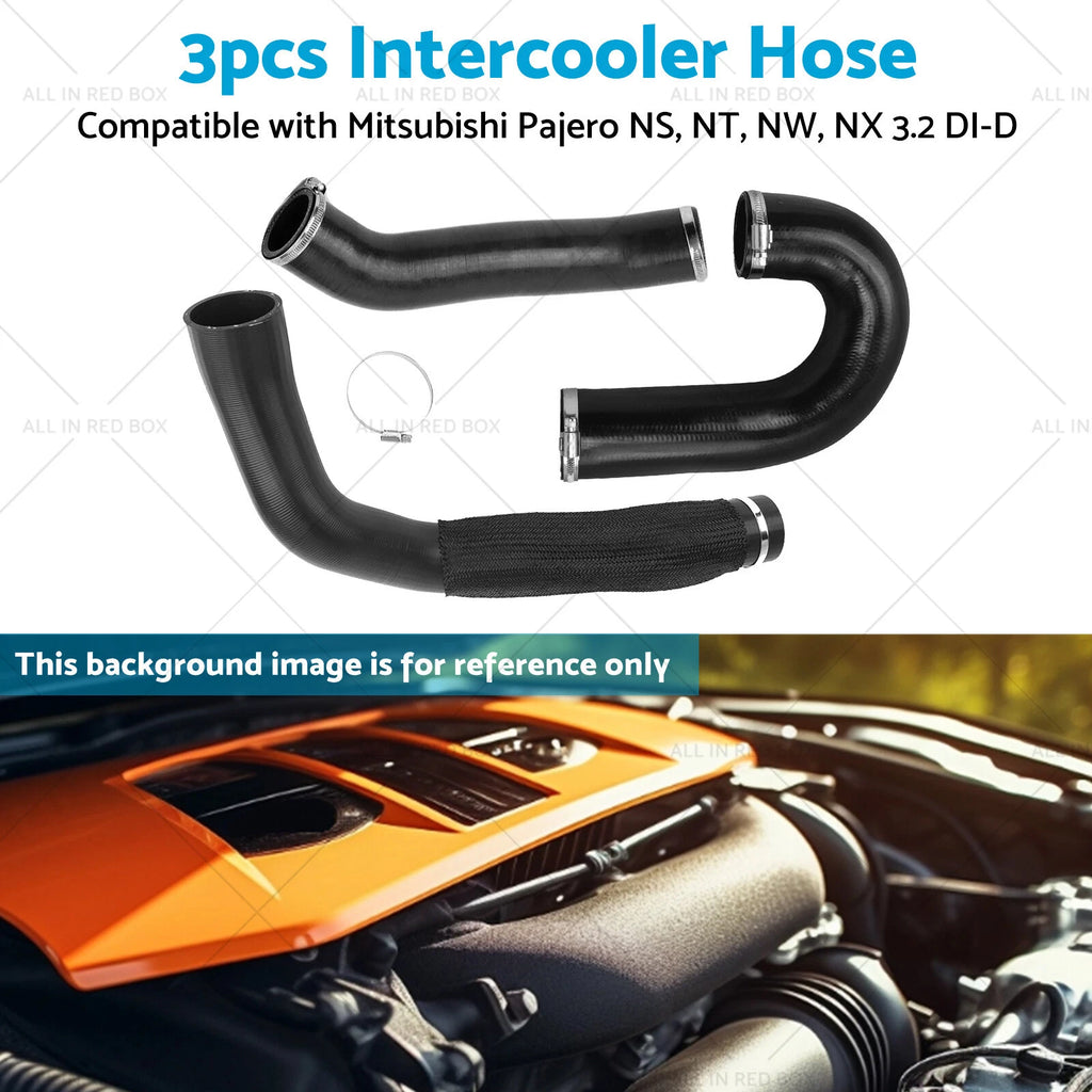 3X Intercooler Hose + Clamp for Mitsubishi Pajero (NS-NT-NW-NX) 3.2L Diesel