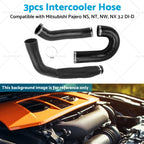 3X Intercooler Hose + Clamp for Mitsubishi Pajero (NS-NT-NW-NX) 3.2L Diesel