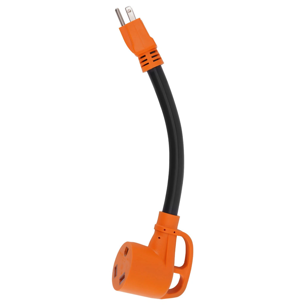 5-15P to TT-30R RV Power Adapter Cable for Generator (15A Male to 30A Female)