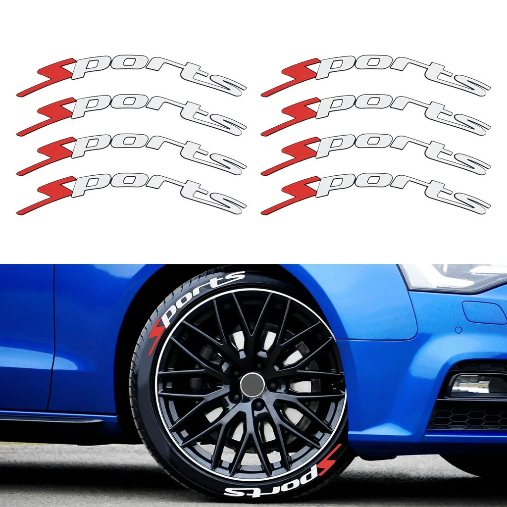 Stickers Customizable 3D Letters Rubber Tire & Wheel Styling for Car