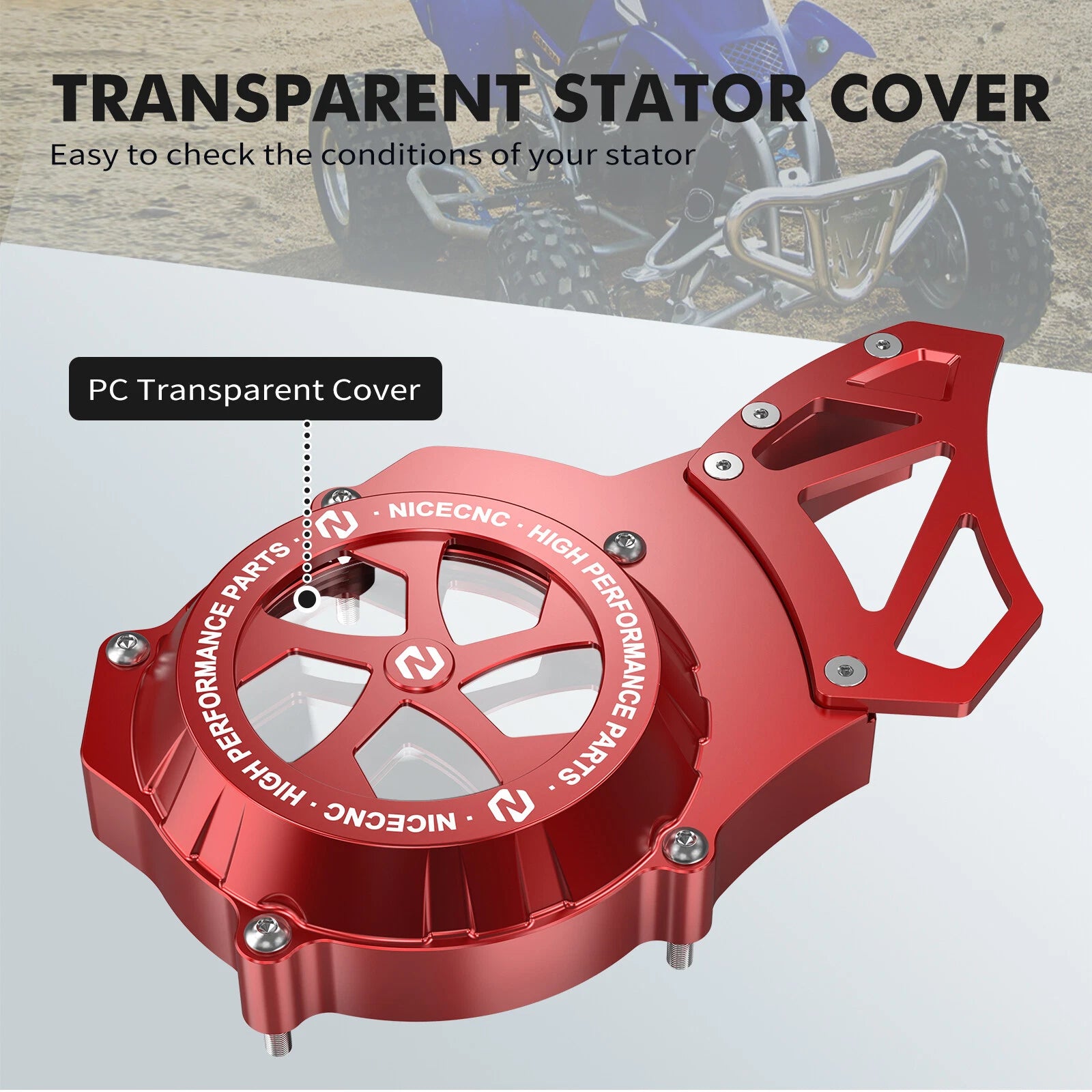 Aluminum Crankcase Stator Cover Guard for Yamaha Blaster (200) Red