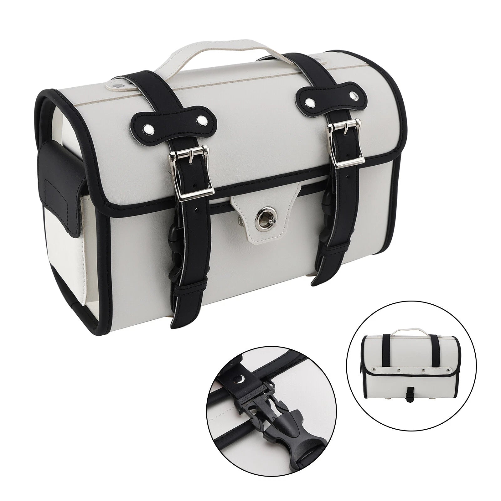 Saddlebag Storage Pannier for Scooter Motorcycle (Black)