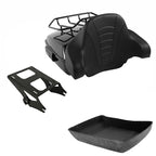 Black Chopped Trunk Backrest Mount Rack for Harley CVO Road Glide (2014–2026)