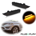 Set of 2 Smoked Lens Amber LED Front Fender Side Marker Lights for Lincoln MKC