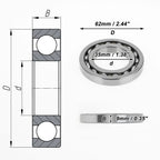 Deep Groove Ball Bearing P5 35x62x9mm for Scooter Skateboard (1 Pc)