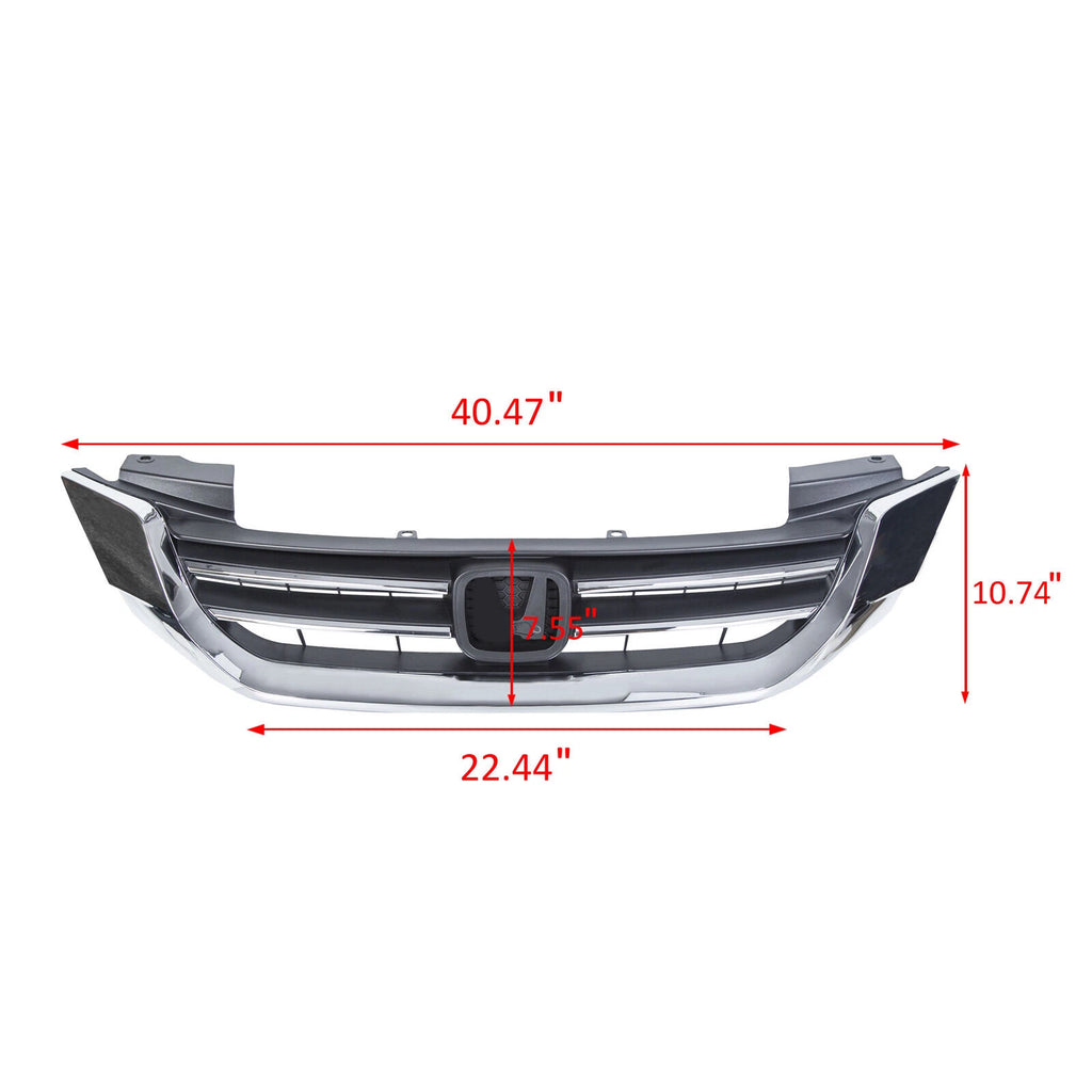 Chrome Front Upper Bumper Radiator Grille for Honda Accord Sedan (2013–2015)