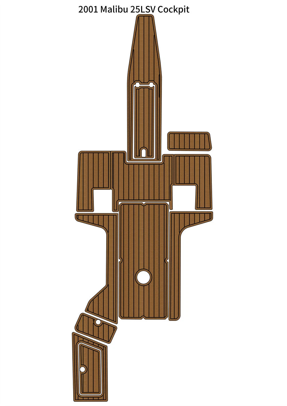 EVA Foam Cockpit Pads for Malibu 25 LSV (2001) - Teak Decking Floor Mat