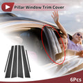 6 Pcs Car Door Pillar Window Trim for Toyota Corolla (1998–2002) Carbon Fiber