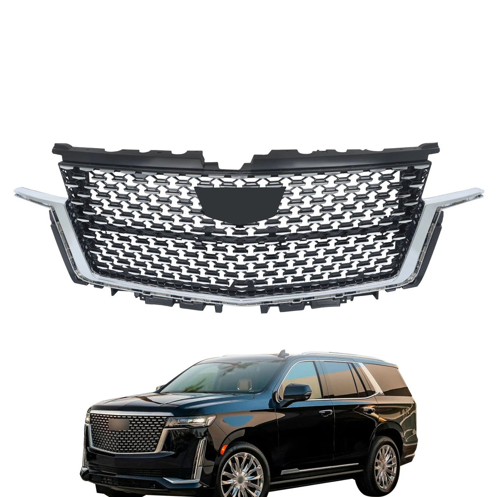 Front Bumper Grille for Cadillac Escalade (2021–2023) Chrome Plastic