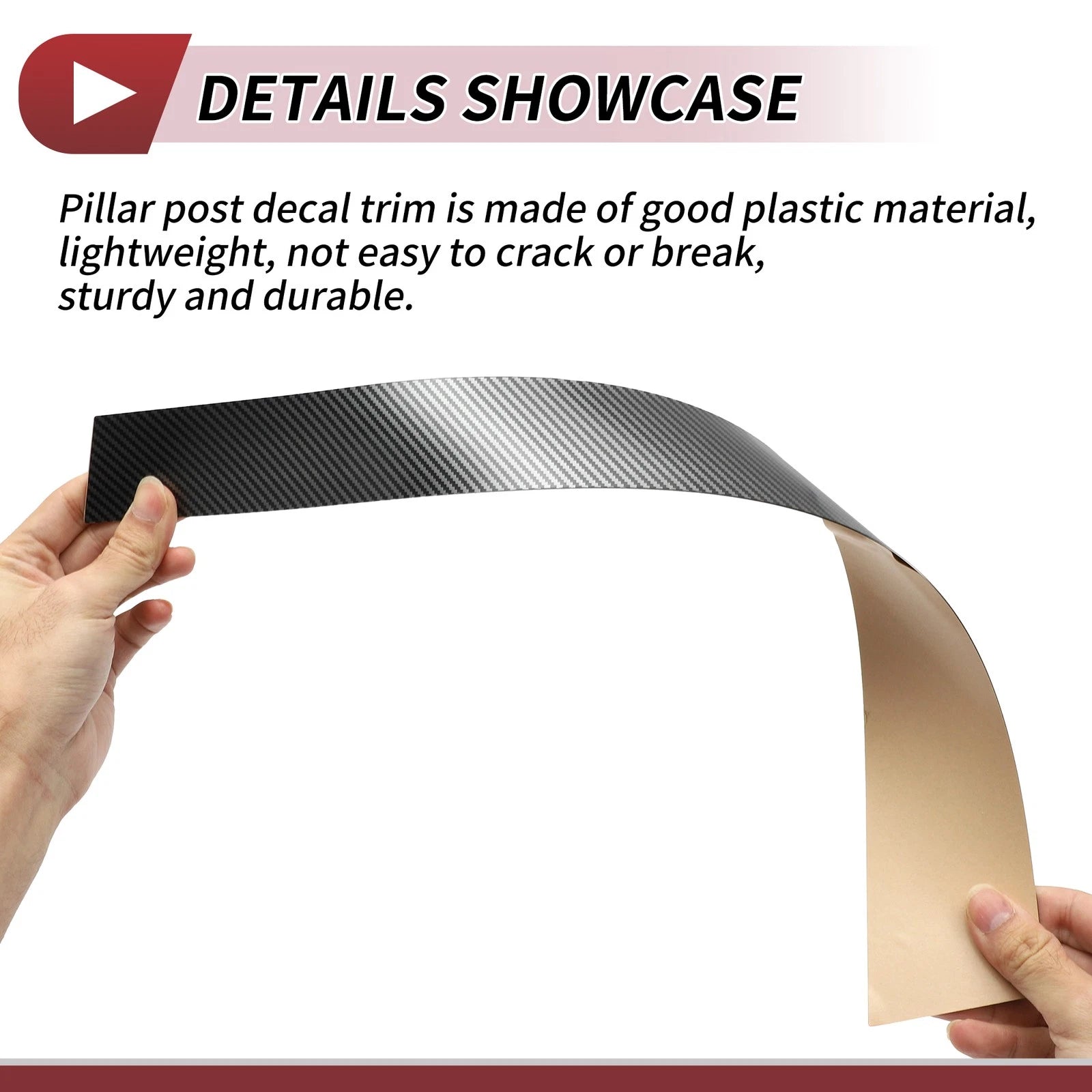 6 Pcs Door Pillar Window Trim for Nissan Titan (2004–2015) Carbon Fiber Black
