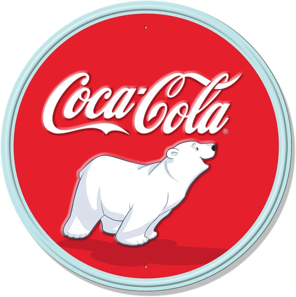 Coca Cola Polar Bear Cub Embossed Steel Sign 12" #2856