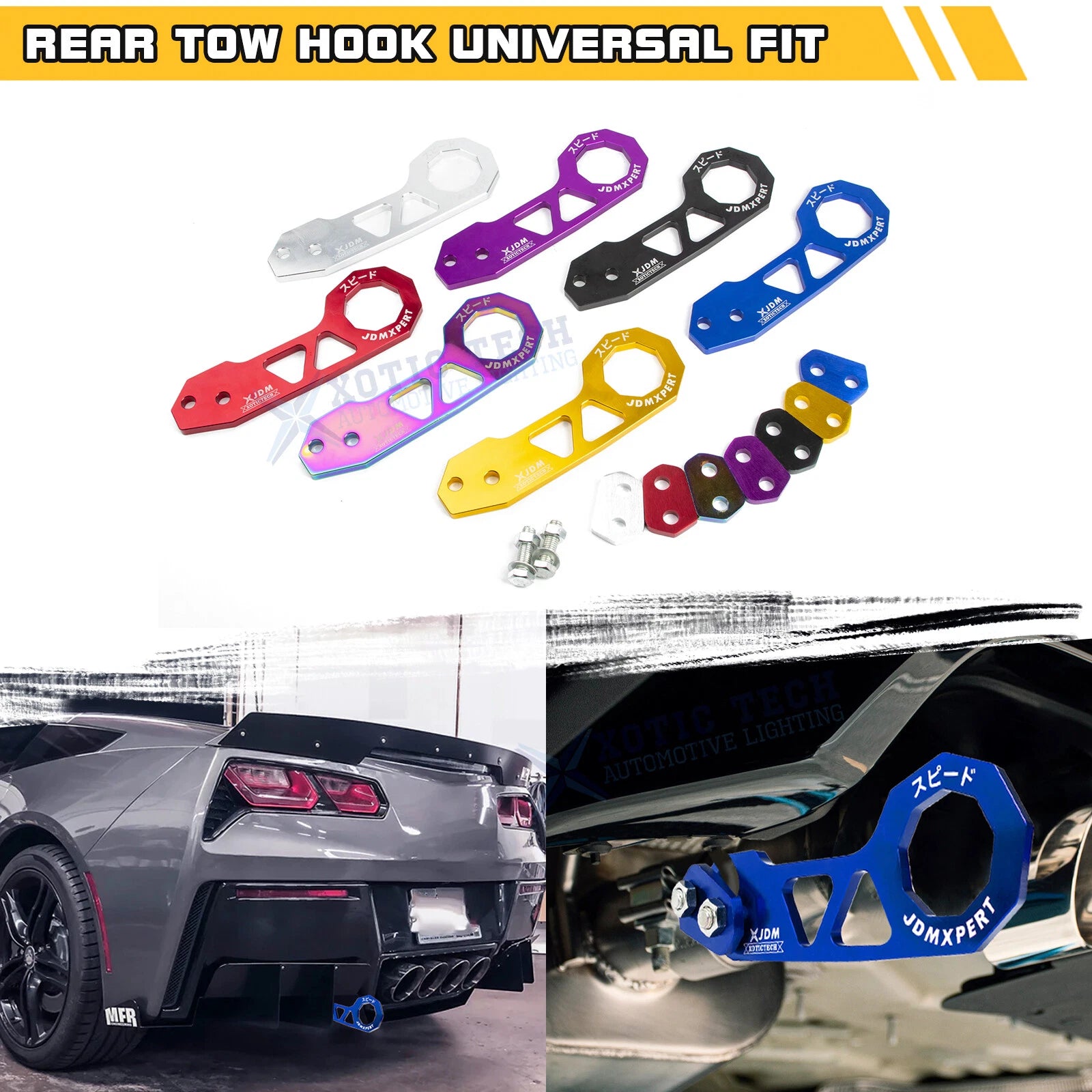 JDM Racing Style Rear Tow Hook Kit for Universal Car (2000–2025)