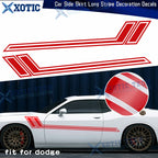 2Pcs Side Skirt Fender Hash Red Vinyl Stickers for Dodge (2000–2021)