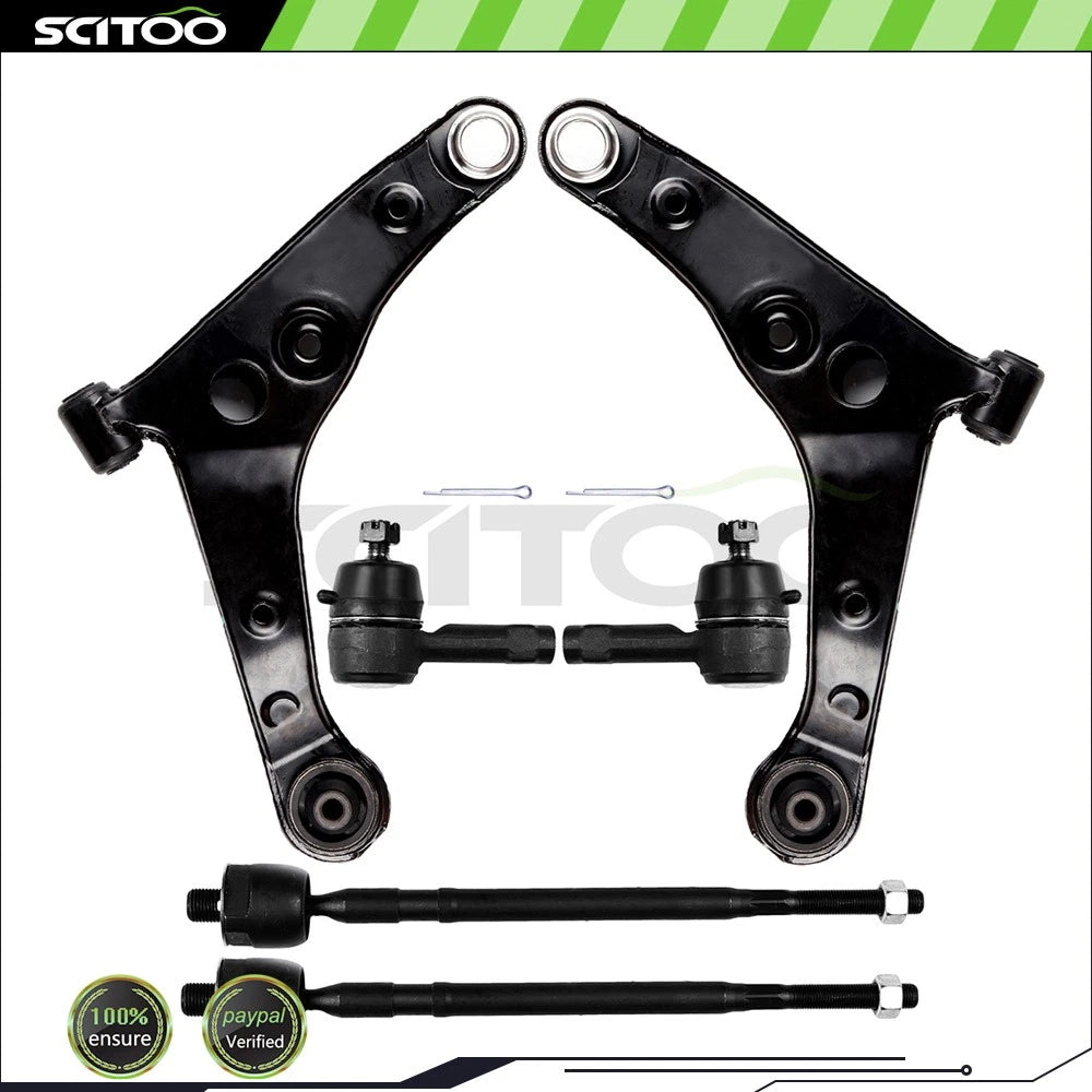 6 Pcs Front Lower Control Arm and Ball Joint Kit for Mitsubishi Lancer (2002–2006)