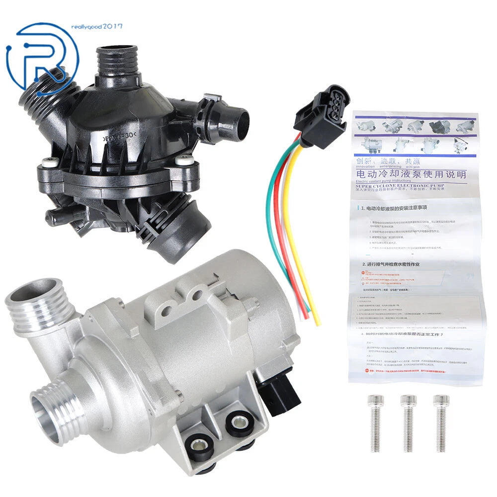 Water Pump with Thermostat & Bolt for BMW 128i 325i 328i 528i 530i X3 (2008–2013)