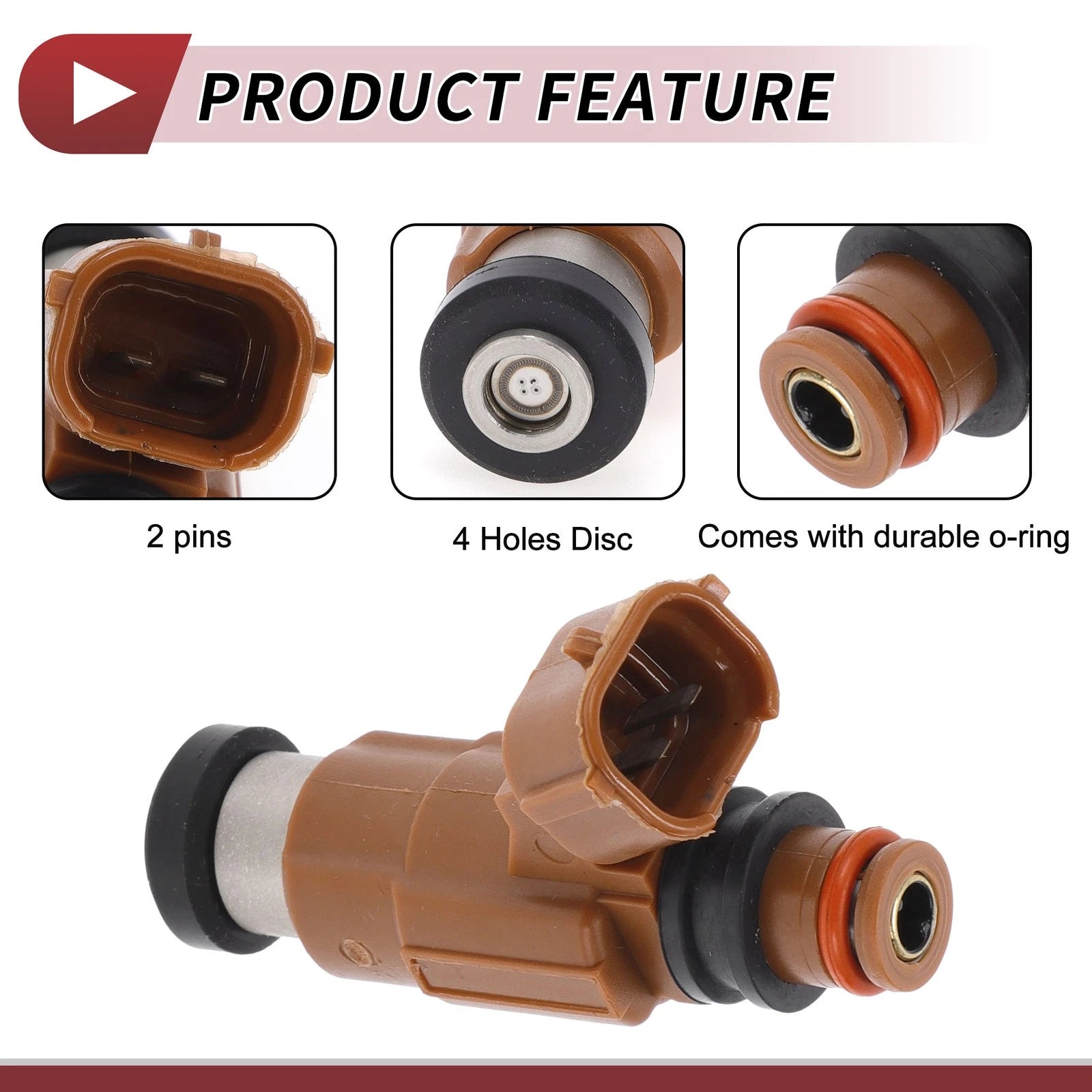 Fuel Injector No.FP35-13-250 for Mazda 626 (2000–2001) 1 Pc Brown