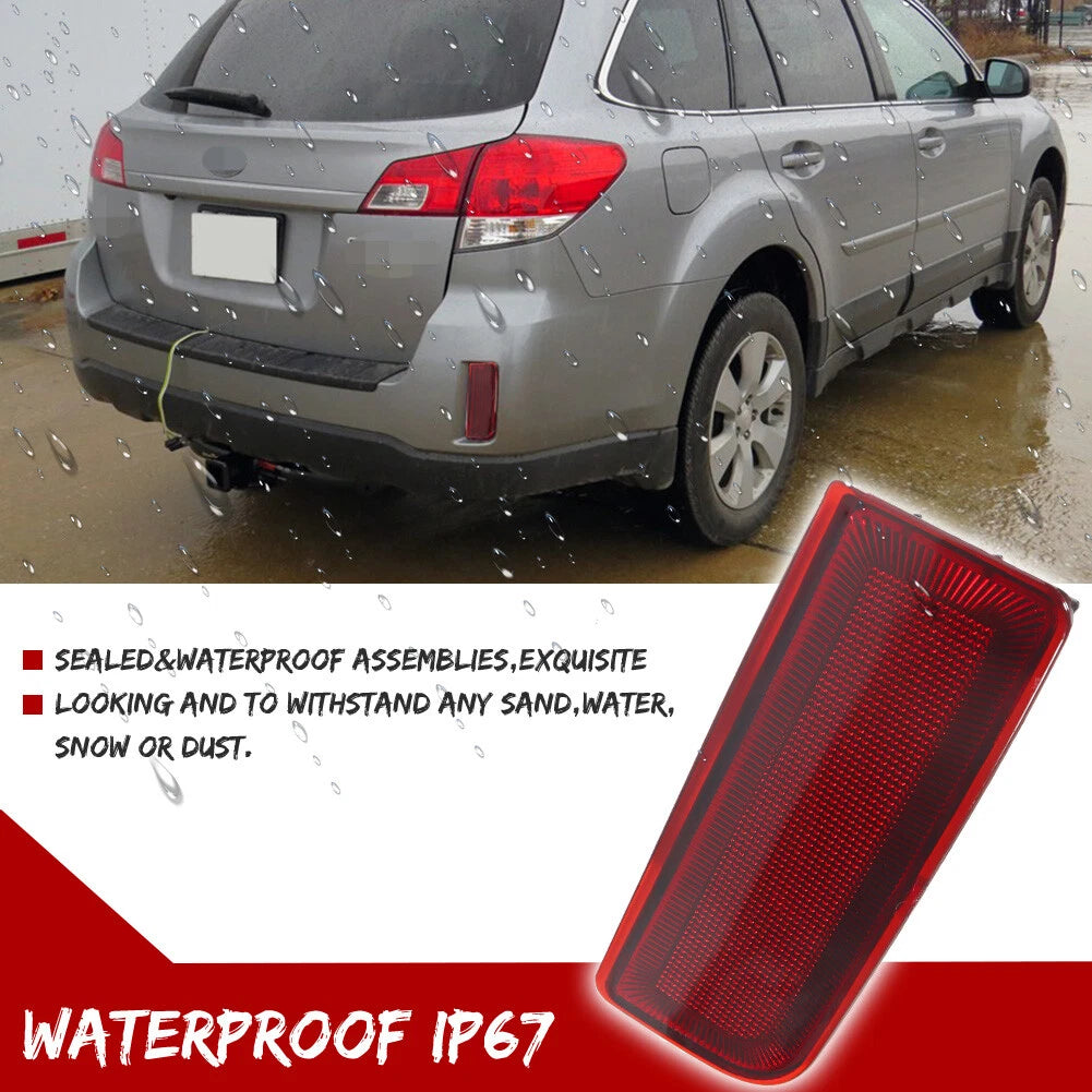 2X Red Lens Rear Bumper Reflector Lights for Subaru Outback (2010–2014)