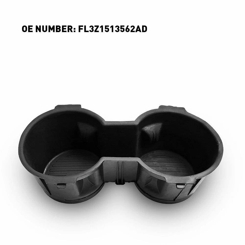 Set of 2 Front Seat Dual Cup Holder Rubber Inserts for Ford F150 (2015–2017)